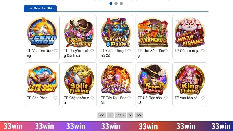 Bắn cá online 33WIN - Trải nghiệm câu cá săn xu giá trị 1 Giải trí cùng bắn cá online đầy hấp dẫn