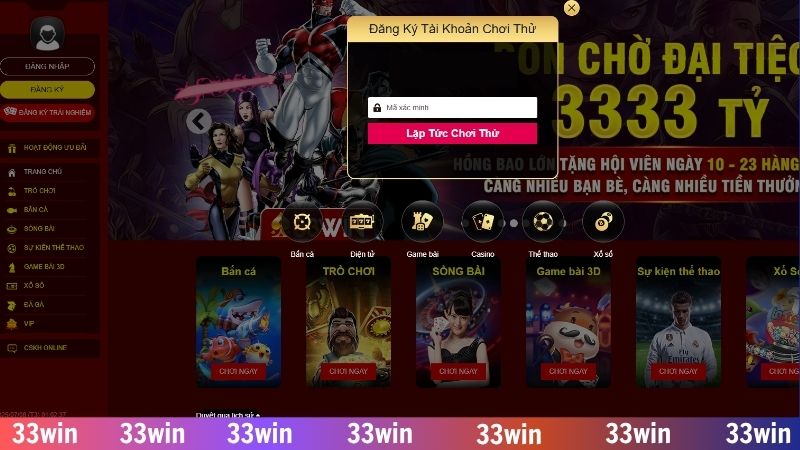 Hướng dẫn đăng ký 33WIN - Quy trình an toàn, dễ thực hiện 1 Nhà cái đưa ra hướng dẫn đăng ký 33WIN chi tiết